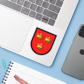 Attributed Arms of St. Etheldreda (Audrey) - 1 Up Aufkleber (Laptop mit iPhone)