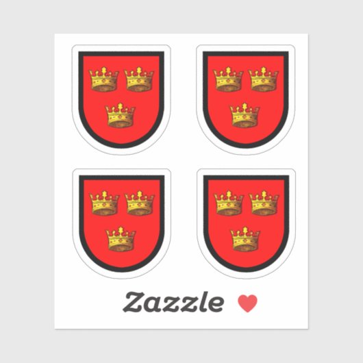 Attributed Arms of St. Etheldreda (Audrey) - 4-Up Aufkleber (Blatt)