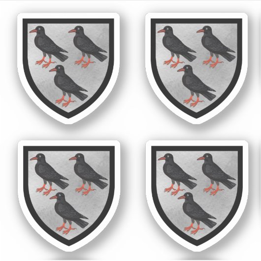 Attributes Arms of St. Thomas Becket - 4Up Silver Aufkleber (Vorderseite)