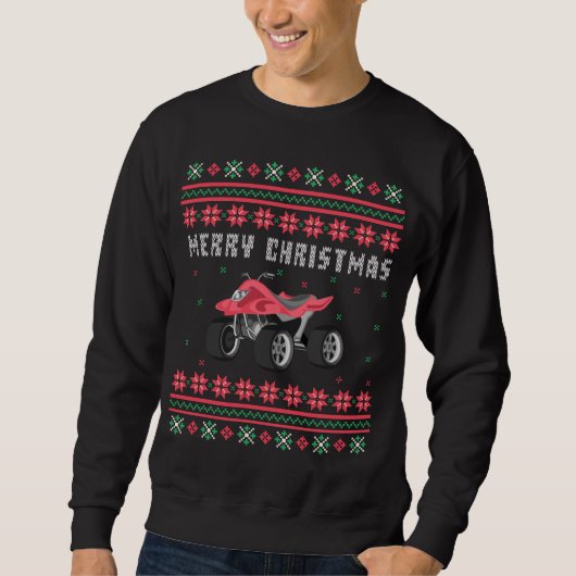ATV 4 Wheeler Ugly Christmas Sweater Sweatshirt (Vorderseite)