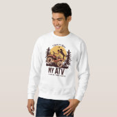 ATV Adventure Dog Papa und Mutter abseits der Fahr Sweatshirt (Vorne ganz)