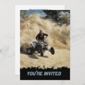 ATV auf der Straße in Staubwolke mit Rändern Einladung (Vorne/Hinten)