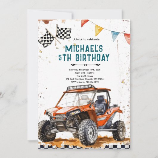 ATV Birthday party Invitation Einladung (Vorderseite)