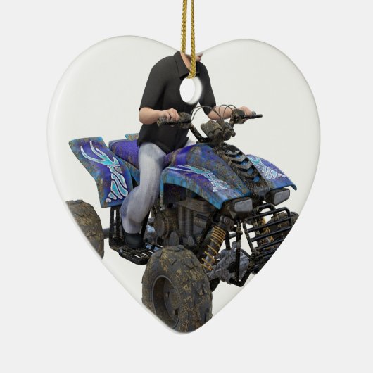 ATV blauer Schlamm-Reiter Keramikornament (Rechts)