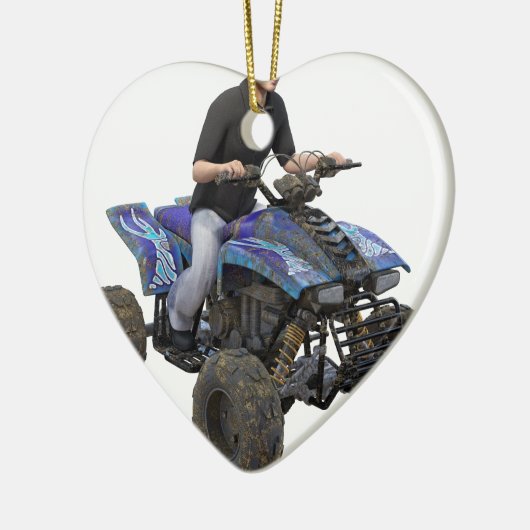 ATV blauer Schlamm-Reiter Keramikornament (Links)