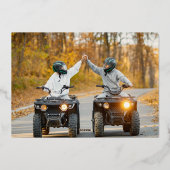 ATV Couple Wedding Save the Date Folieneinladung (Rückseite)