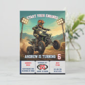 ATV-Geburtstagseinladung Einladung (Stehend Vorderseite)