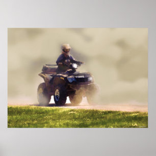 ATV Geländefahrzeug und Staub, Fun Art Poster