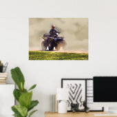 ATV Geländefahrzeug und Staub, Fun Art Poster (Heimbüro)