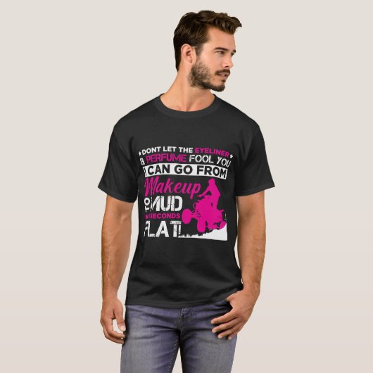 ATV Girl Makeup Offroad-Fahrzeuge Quad Bike Driver T-Shirt (Vorne ganz)