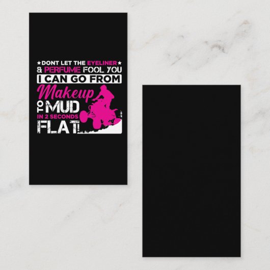 ATV Girl Makeup Offroad-Fahrzeuge Quad Bike Driver Visitenkarte (Vorne/Hinten)