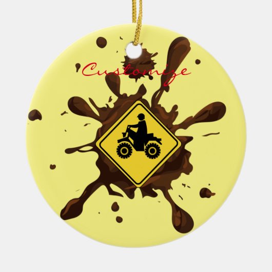 ATV Mudding Sign Thunder_Cove Keramik Ornament (Vorne)