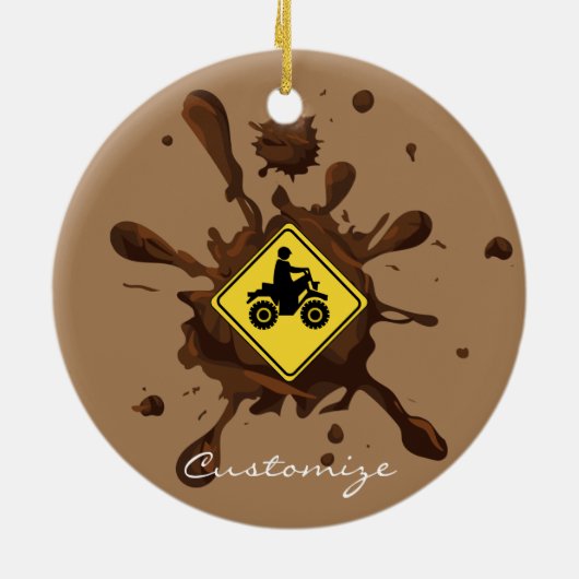 ATV Mudding Sign Thunder_Cove Keramik Ornament (Hinten)