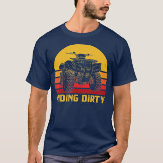 ATV Quad Bike Riding Dirty Retro Alle Geländefahrz T-Shirt
