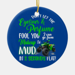 ATV Quad Bike Riding Girl für das ganze Terrain Vi Keramik Ornament