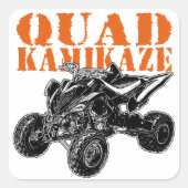 ATV Quad Kamikaze Quadratischer Aufkleber (Vorderseite)