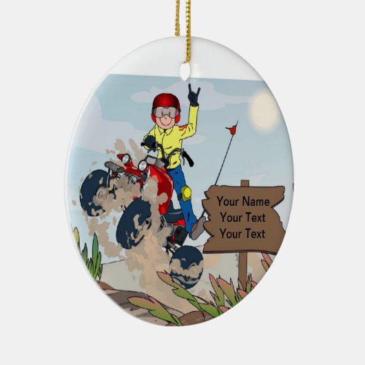 ATV Reiter - Mann Keramikornament (Rechts)