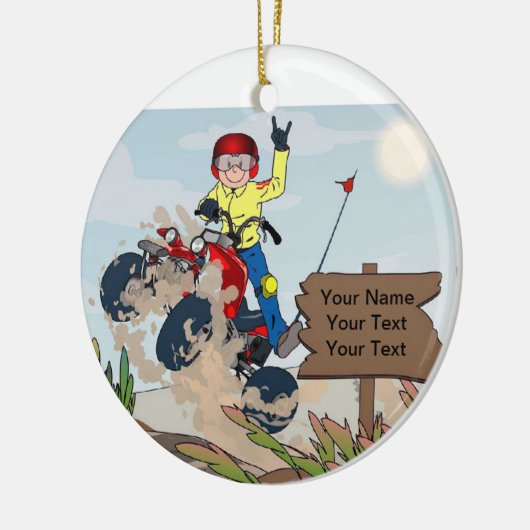 ATV Reiter - Mann Keramikornament (Links)