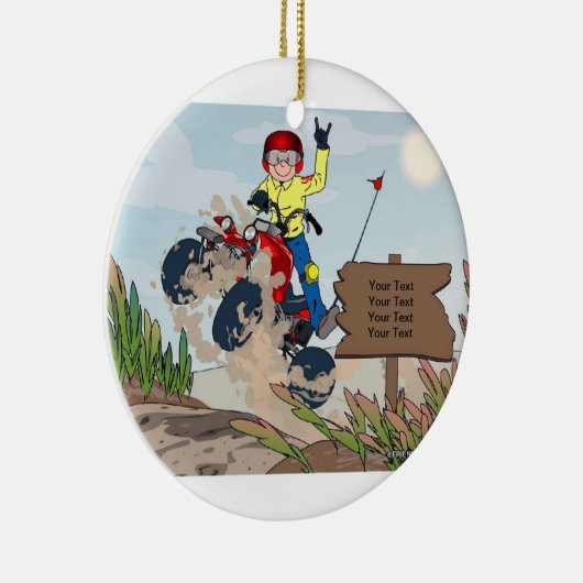 ATV Rider - Männchen Keramik Ornament (Rechts)