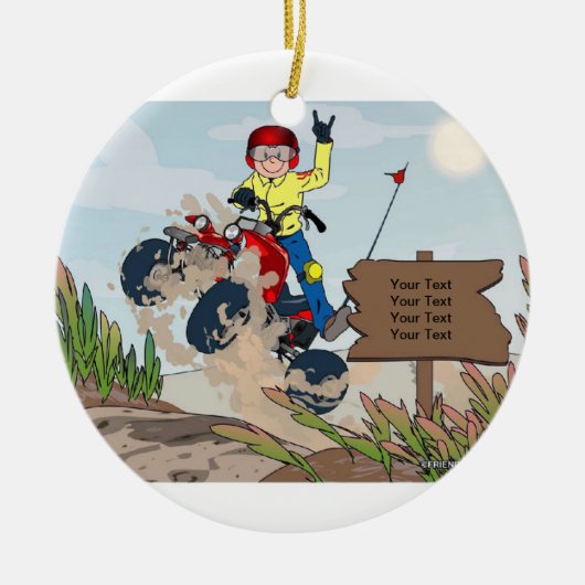 ATV Rider - Männchen Keramik Ornament (Vorne)