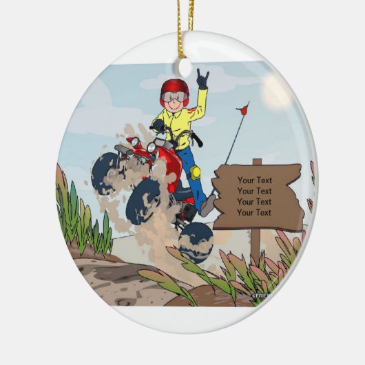 ATV Rider - Männchen Keramik Ornament (Links)