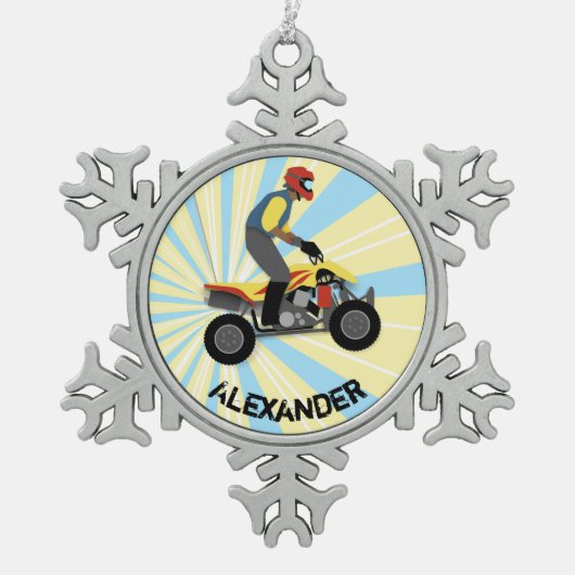 ATV SCHNEEFLOCKEN Zinn-Ornament (Vorderseite)