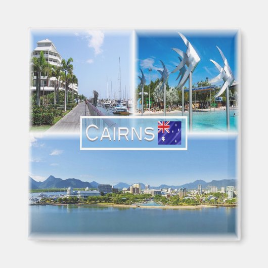 AU005 CAIRNS, Australien, Ozeanien, Mosaik, Kühlsc Magnet (Vorne)