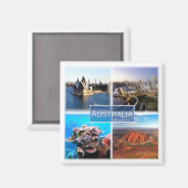 AU015 AUSTRALIEN, Mosaik, Ozeanien, Kühlschrank Magnet (Vorderseite/Rückseite)