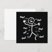 Au Au Au Comedy-Stick-Figur Lustiger Chronischer S Einladung (Vorne/Hinten)