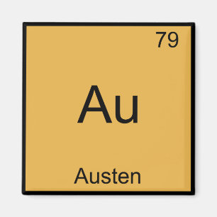 Au - Austen Lustiges Chemie-Element-Symbol T-Shirt Magnet