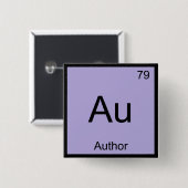 Au - Author Chemistry Element Symbol Book T - Shir Button (Vorne & Hinten)