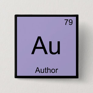 Au - Autor Chemie Element Symbol Buch T-Shirt Button