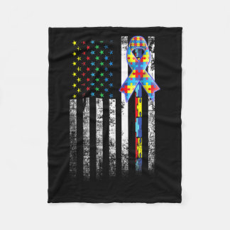 Au Bewusstsein Amerikanische Flagge Distressed Ges Fleecedecke