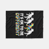 Au Bewusstseinsdinosaurier-Geschenk Sei anders Fleecedecke (Vorderseite (Horizontal))