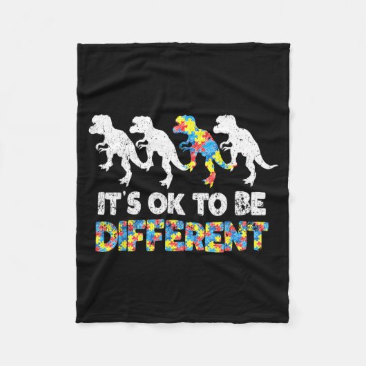Au Bewusstseinsdinosaurier-Geschenk Sei anders Fleecedecke (Vorderseite)