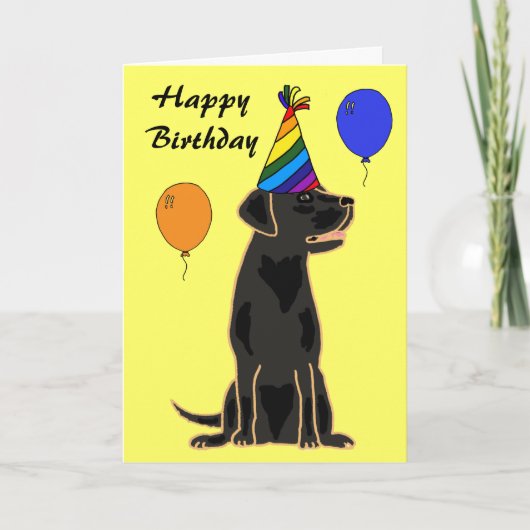 AU - Black Labrador Birthday Card Karte (Vorderseite)
