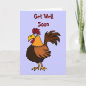 AU - Funny Rooster Get Well Card Karte (Vorderseite)