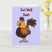 AU - Funny Rooster Get Well Card Karte (Gelbe Blume)