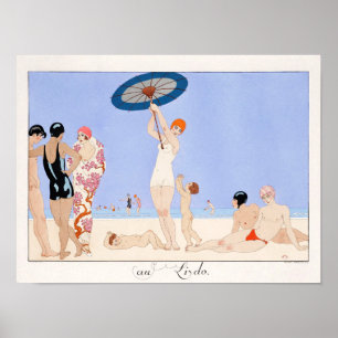 Au Lido Plate Nr. 14 (1920) Modeillustration Poster