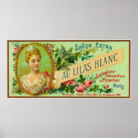 Au Lilas Blanc Soap LabelParis, Frankreich