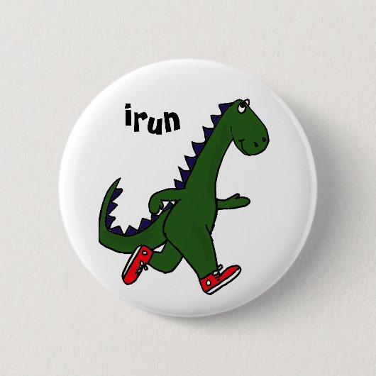 AU lustiger Joggen-Dinosaurier-Knopf Button (Vorderseite)