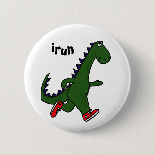 AU lustiger Joggen-Dinosaurier-Knopf Button