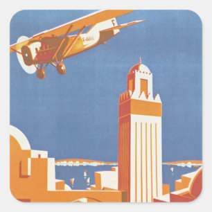 Au Maroc Gleichheit Avion Quadratischer Aufkleber