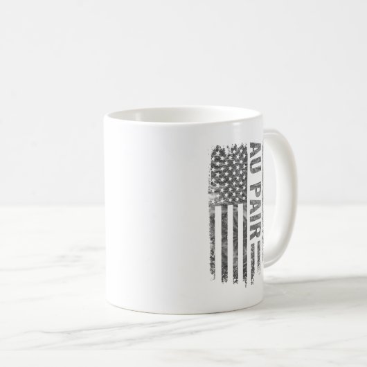 Au Pair USA Flag Distressed design Kaffeetasse (VorderseiteRechts)