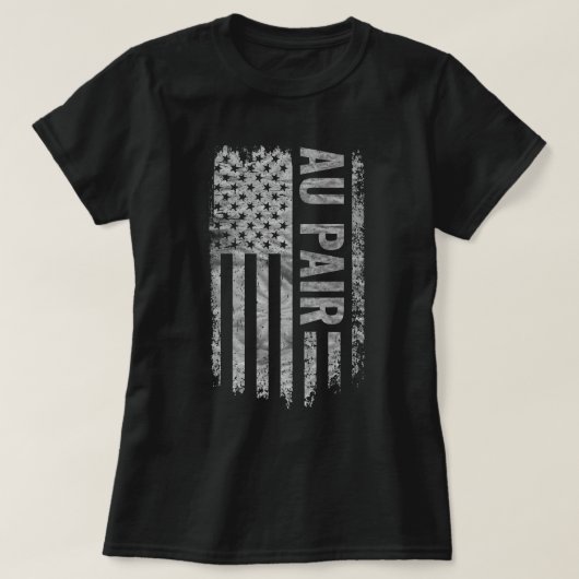 Au Pair USA Flag Distressed design T-Shirt (Design vorne)