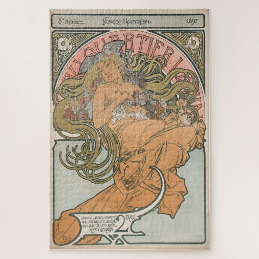 Au Quartier Latin (1897) - Alphonse Mucha Puzzle (Vertikal)