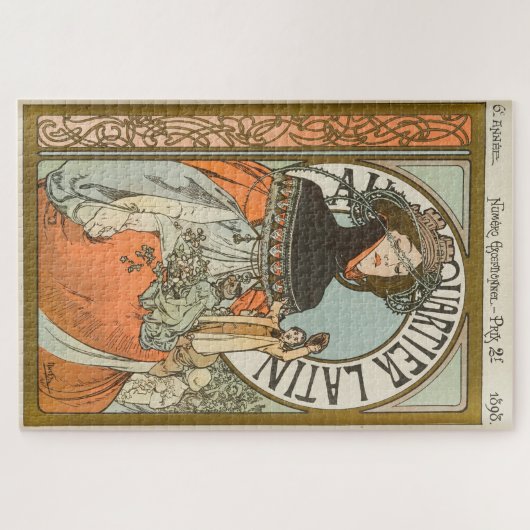 Au Quartier Latin von Alphonse Mucha Puzzle (Horizontal)