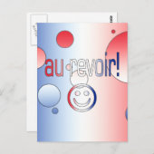 Au Revoir! Pop Art: Französisch-Flaggen Postkarte (Vorne/Hinten)