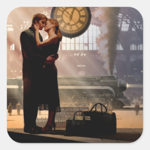 Au Revoir Quadratischer Aufkleber