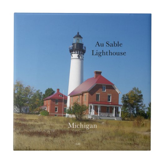 Au Sable Lighthouse Fliesen (Vorderseite)